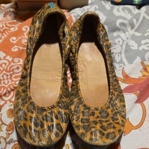 Tieks Leopard Print Women's Ballet Flats - Tan and Black